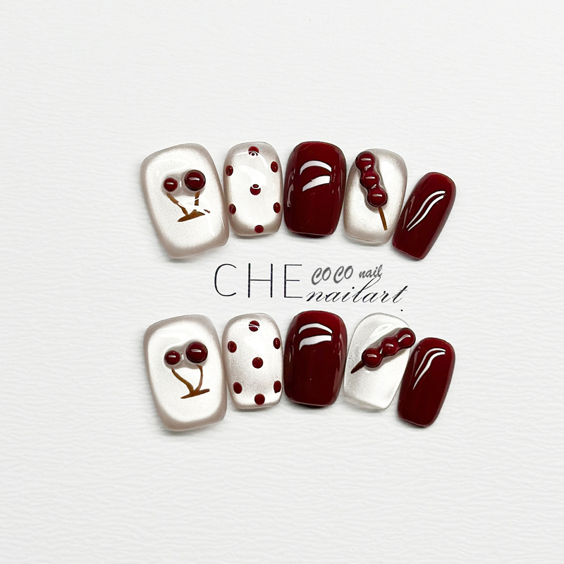 2026 New Year Handmade Nail Art Wearable Nails Winter ins Cute Candied Fruit Short Style High-End Whitening 460 2026 New Year Handmade Nail Art Wearable Nails Winter ins Cute Candied Fruit Short Style High-End Whitening 460