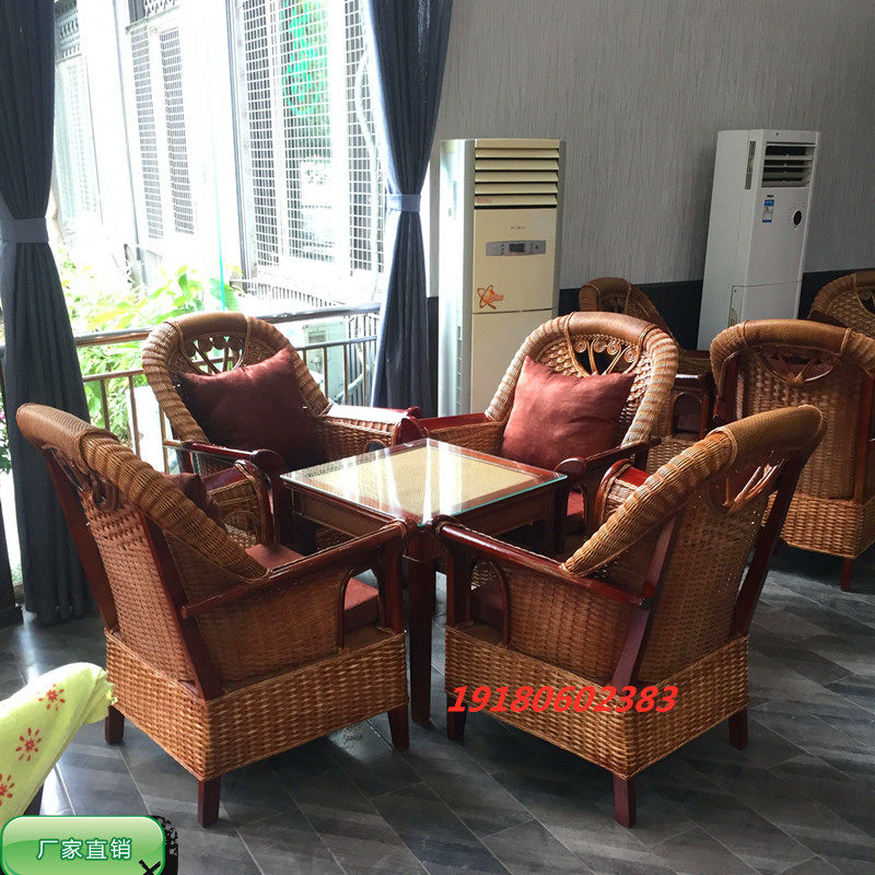 Factory direct sale rattan chair hotel rattan chair tea house hotel rattan leisure chair hot selling balcony garden chair tea house rattan chair