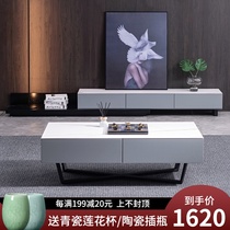 Minimalist coffee table Floor cabinet TV cabinet size apartment Italian Nordic modern minimalist complete set of living room combination