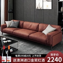 Minimalist technology fabric sofa size apartment living room Nordic modern minimalist solid wood Italian Hong Kong-style dark green sofa