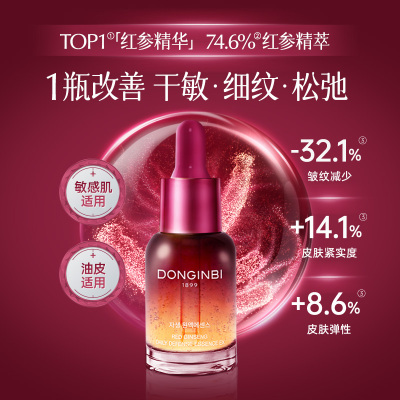 彤人秘第二代红参精华15ml防护抗皱紧致淡纹面部修护保湿补水
