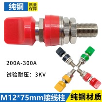 M12*74mm pure copper terminal block high current 200A terminal block 4mm banana socket with positioning ground column