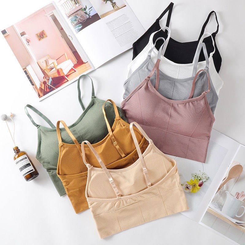 Beautiful back underwear women's no steel ring sports vest sling bra gathered thin section seamless student wrap chest