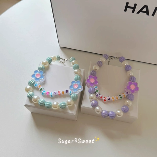 Брендовое свежее ожерелье из жемчуга, в цветочек