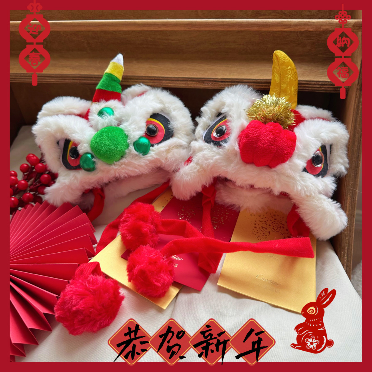 Pets New Year's Tiger Head hat Lion Hat Cat kitty Puppy Köki Happy New Year's Eve Festive Hats headwear Costume Costume for Costume Ornament-Taobao