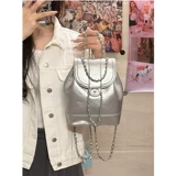 Маленькая цепь, рюкзак, сумка через плечо, брендовое ведро для школьников, сумка на одно плечо, в стиле Шанель