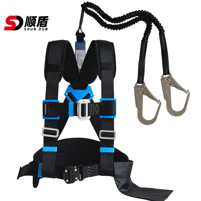 Shun Shield high-altitude work harness Korean version double back high elastic rope set anti-fall safety belt harness belt