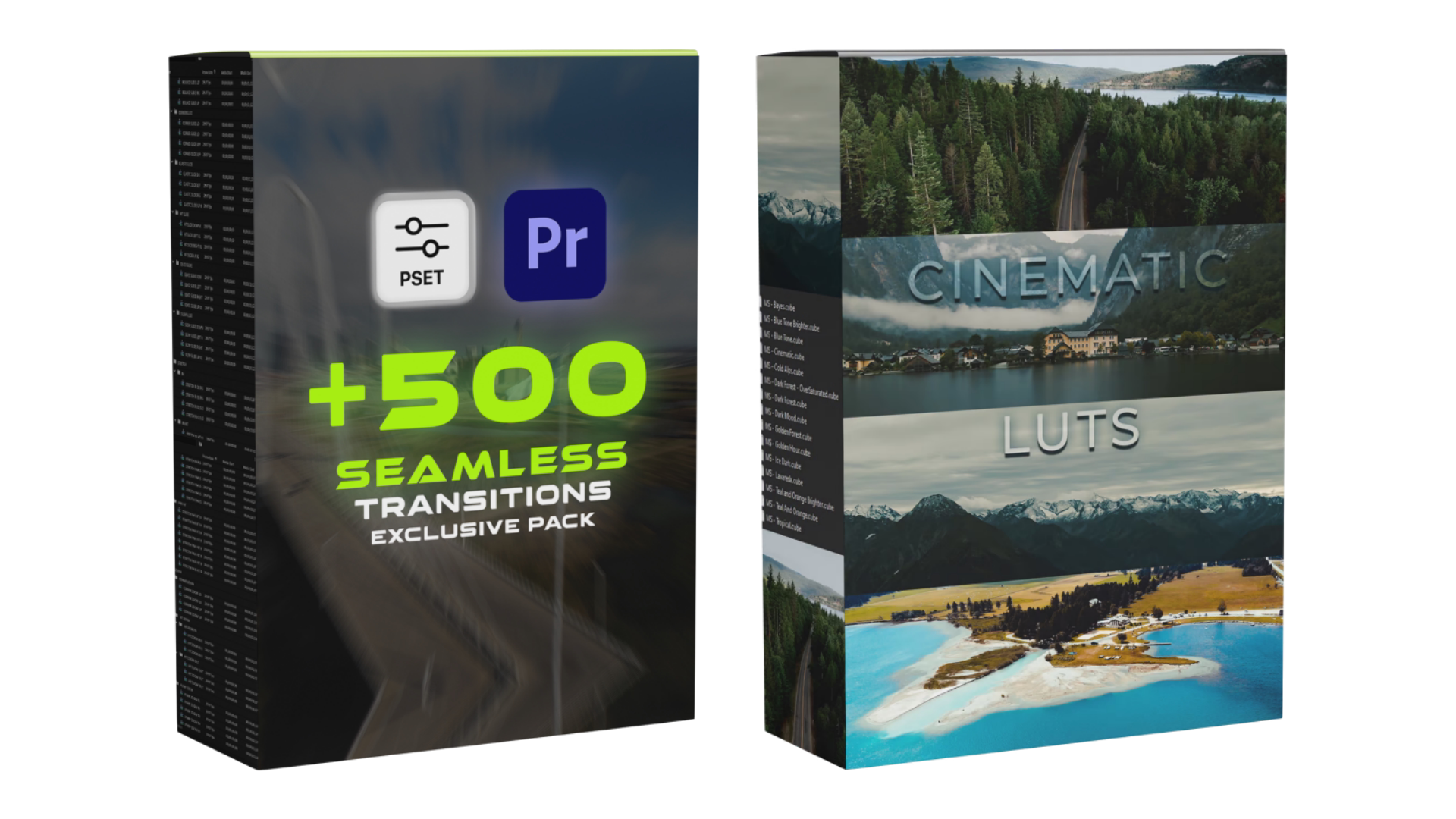 500個視覺特效轉場PR預設+1500個音效+46個LUTs影片調色預設