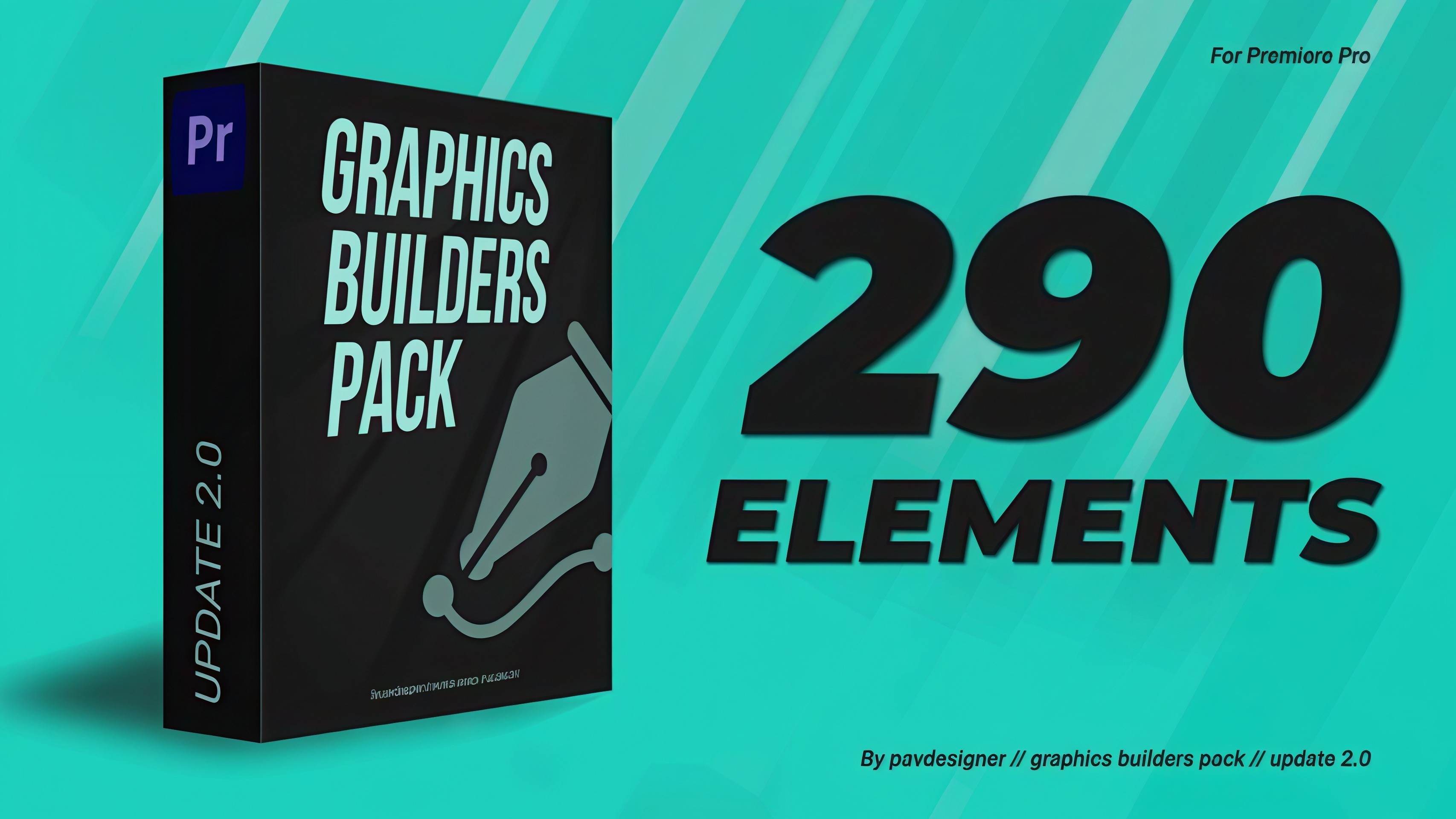 AE/PR模板 290組現代時尚流行圖形文字標題排版動畫V2