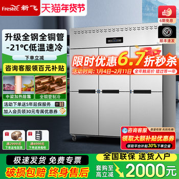 Xinfei Six-Door Refrigerator Commercial Dual-Temperature Kitchen Refrigeration and Freezing Commercial Freezer Vertical Large-Capacity Six-Door Freezer