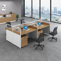  Double office desk Office staff desk Computer desktop table and chair combination with screen face-to-face 2 4 people