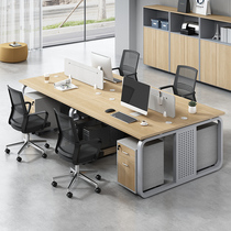  Bold steel frame office desk and chair combination deck 4 four-person 6-staff work station computer simple modern office desk