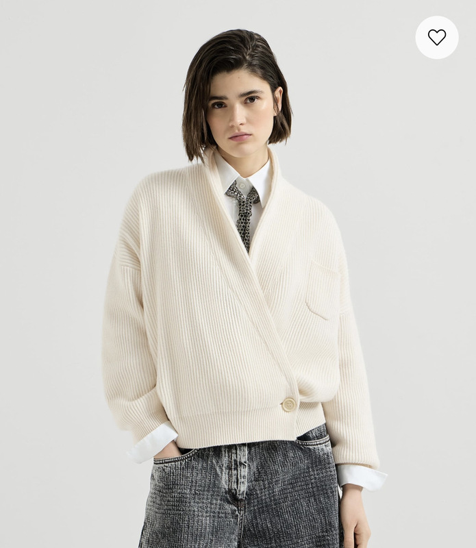 Brunello Cucinelli Bc 26 Autumn/Winter Women's Pure Cashmere Crossed Lapel Cardigan
