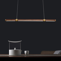 Lou Guangge New Chinese chandelier Walnut dining room lamp Elegant simple tea table Model bedroom single-headed copper chandelier