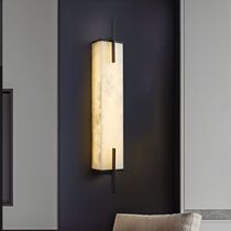 New Chinese style All copper marble wall lamp Living room TV background wall Light luxury simple Chinese style bedroom bedside aisle lamp