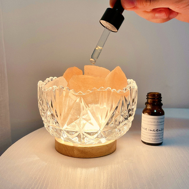 Fireless Aromatherapy Crystal Stone Diffuser Stone Night Light Gift Box Dormitory Home Indoor Bedroom Girls Light Fragrance Long-Lasting