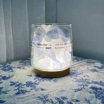 Fireless Aromatherapy Diffuser Stone Night Light Crystal Stone Aromatherapy Sleep Aid Bedroom Girls Light Fragrance Gift Box Fragrance Dormitory