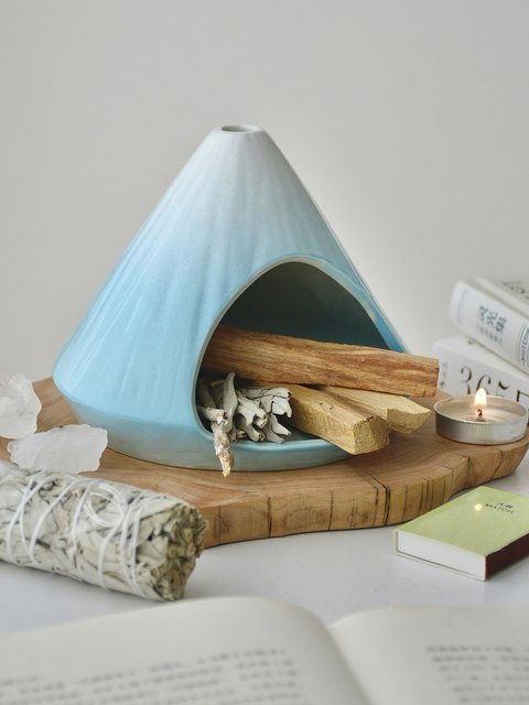 Peruvian Sage Incense Burner, Incense Burner for Purifying Crystals, Demagnetizing, Niche High-End Ceramic Incense Burner, Fireplace