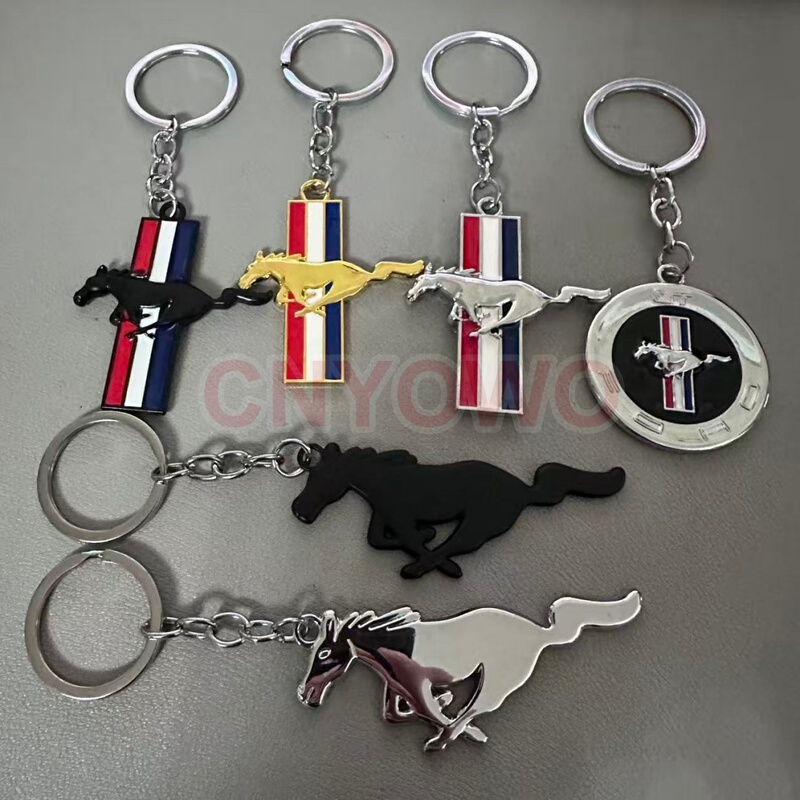 3D Mustang Metal Car Logo Keychain Ring Small Gift Pendant Accessory Cnyowo