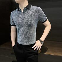 Trendy brand t-shirt short-sleeved mens high-end handsome summer tops street clothes for men 2024 new popular polo shirts