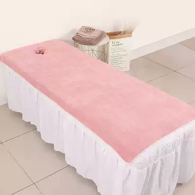 Beauty salon special bed with hole bed sheet, absorbent, non-hair loss, hole-opening, enlarged towel, massage bed towel, customized LOGO