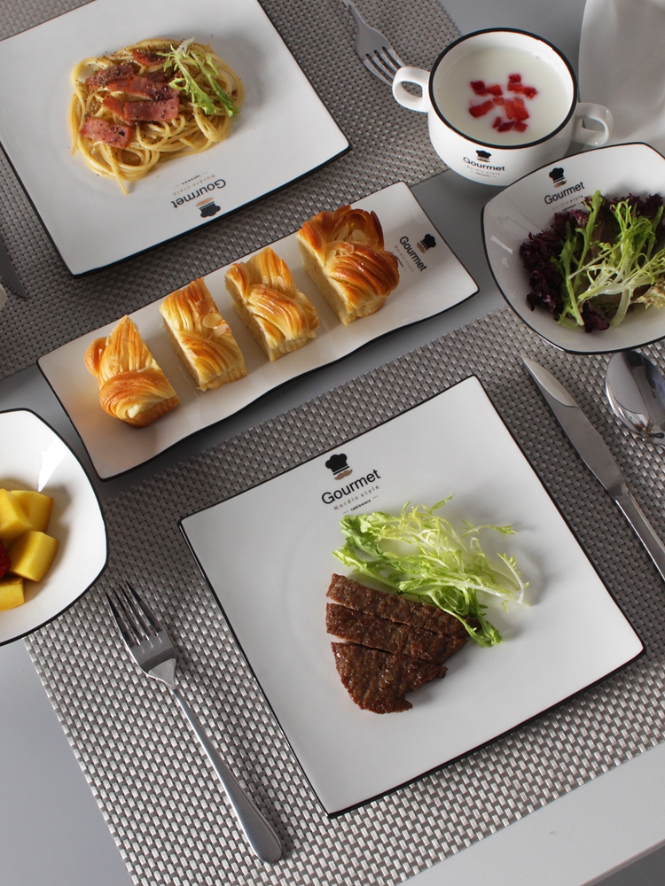 Contracted steak knife and fork dish suits for home picking western - style food tableware full European creative ceramic western dishes
