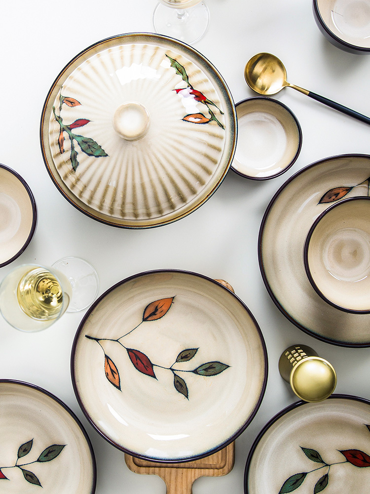 Tableware kit dishes home dishes set ceramic bowl dish dish bowl chopsticks plates Chinese creative move 6/10 combination