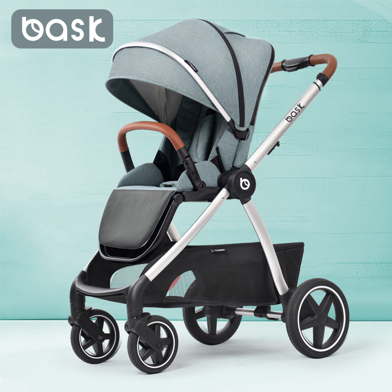 Bask two-way stroller can sit on the reclining light folding high landscape shock absorption newborn baby stroller