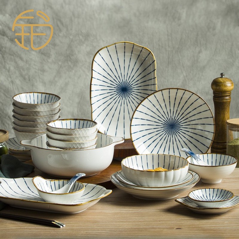 Japan-style Net Red Couple High Face Value Cutlery Sets Bowl Trays Home Modern Minimalist Personality Creative Bowls Sauces