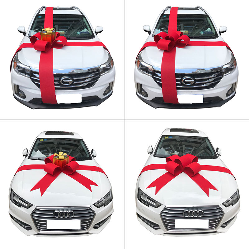 Car delivery flower arrangement decoration car 4S shop exhibition hall new car pick up car delivery bow ceremony pull flower big red flower