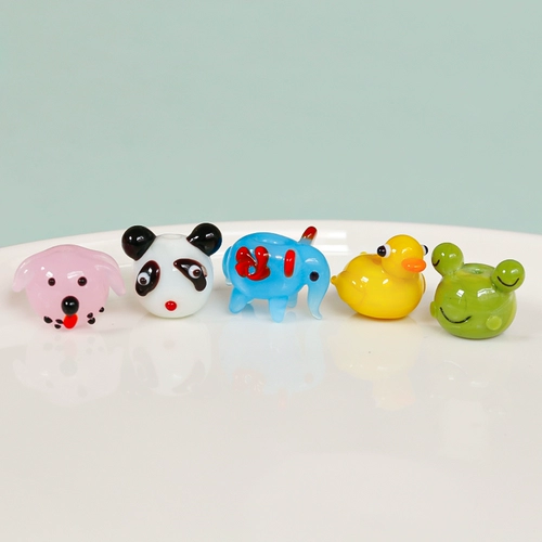 Серия серии зоопарка утиная панда лягушка слон собака глазированная стеклянная бусин