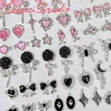 Сладкая и прохладная серия черных фанатов Y2K [Сердце палинг девушка] Любовь подвеска