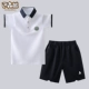 Белая черная футболка, шорты, А-силуэт