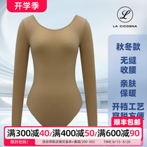 Ls figure skating clothing Costen skin-friendly bottoming shirt warm one-piece invisible underwear open crotch autumn and winter training clothes