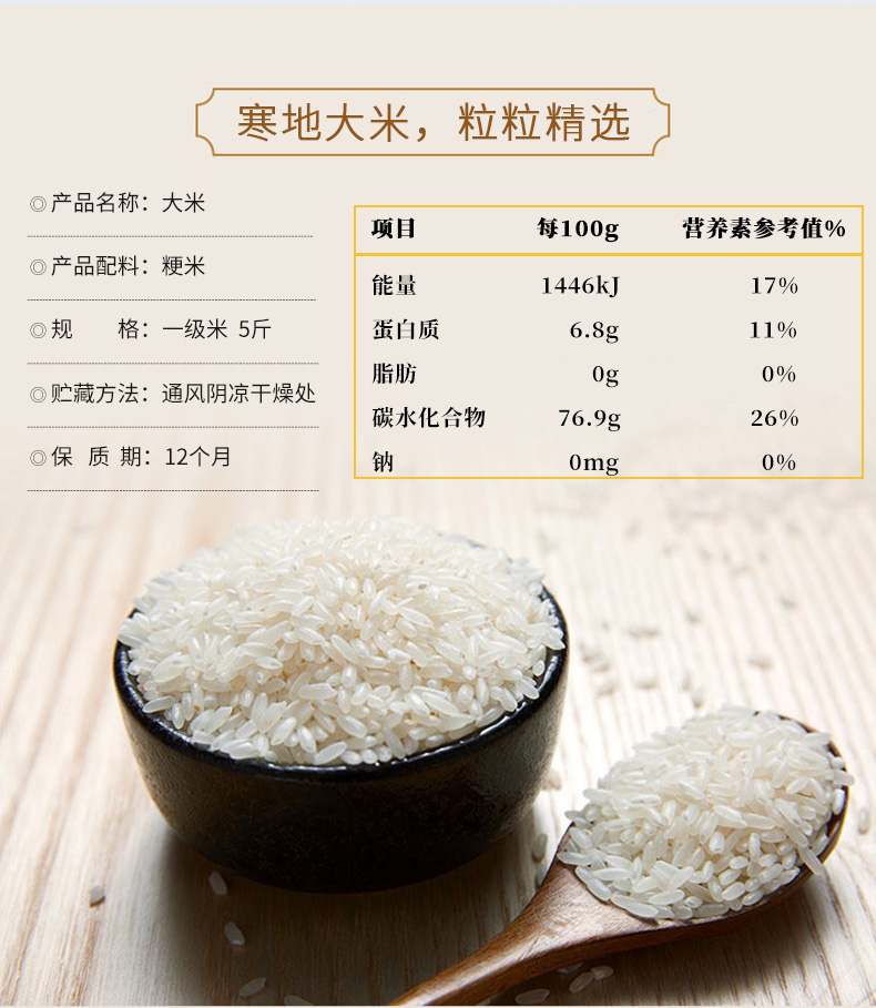 【中秋送礼佳选】寒地长粒香一级大米5斤