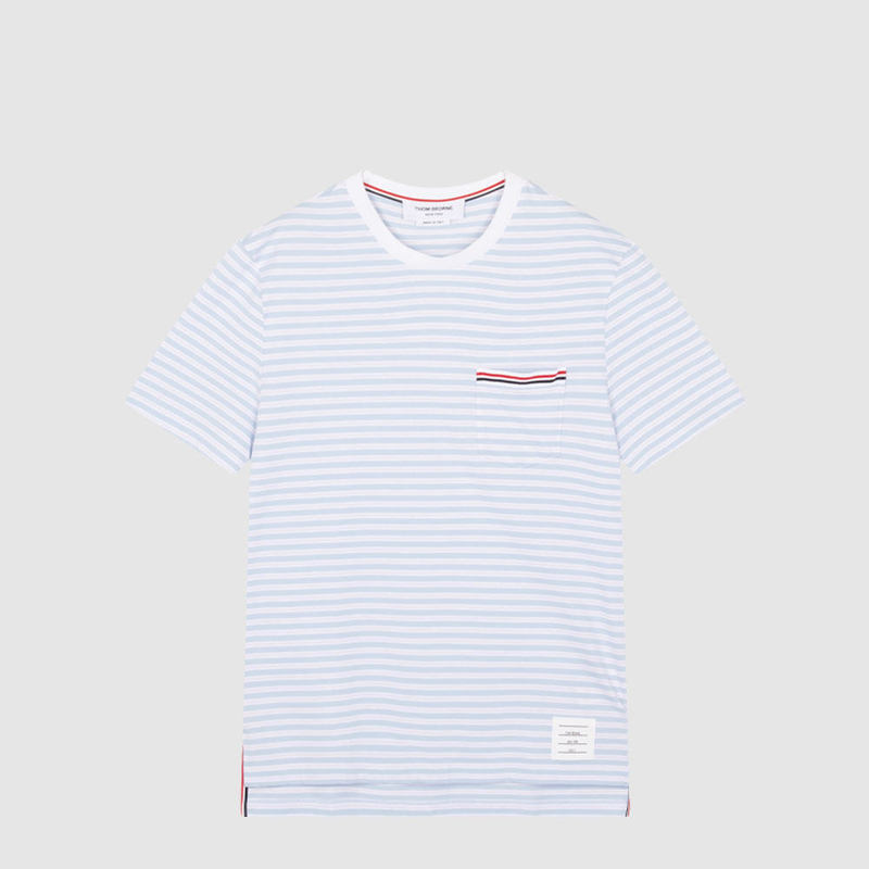 In-Stock Thom Browne Tb Summer New Striped Crew Neck Pullover Men's Short-Sleeve T-Shirt