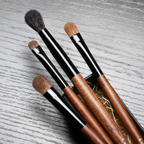 Professional eye shadow brush 4 combination set wool horse hair Yellow Wolf Tail hair 3 kinds of animal hair plastic box