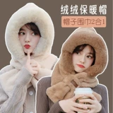 Шапка, зимний милый шарф, удерживающий тепло бархатный электромобиль, коллекция 2022, с медвежатами