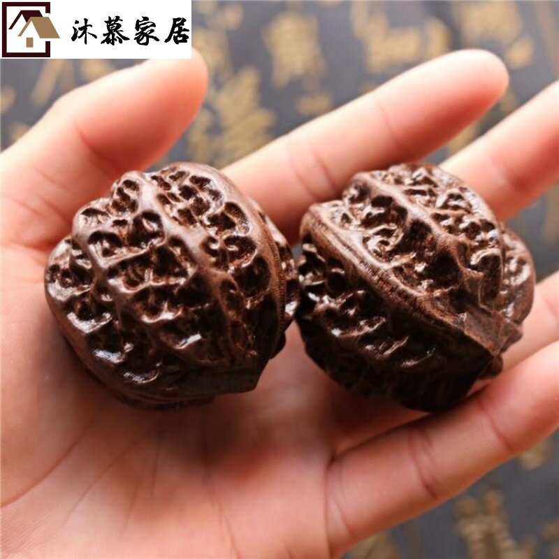 Walnut handlebar playing handpan ball Sunken Fragrant Wood Solid Walnut Fitness Handball Massage Health Ball Healthy Ball Hand Transfer