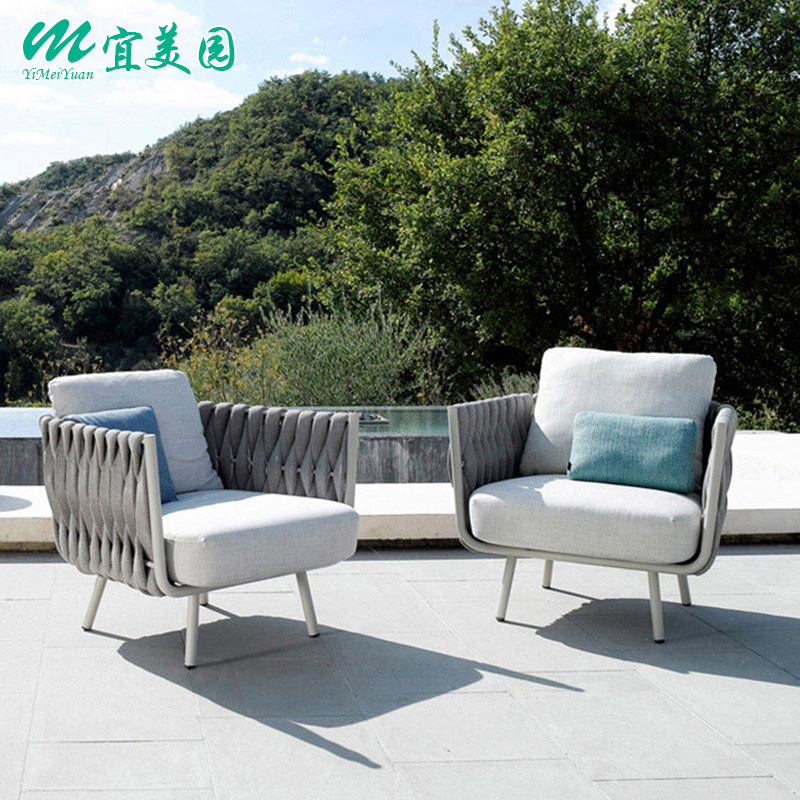 Nordic style villa leisure rattan rattan chair sofa balcony outdoor courtyard garden outdoor rattan sofa combination single
