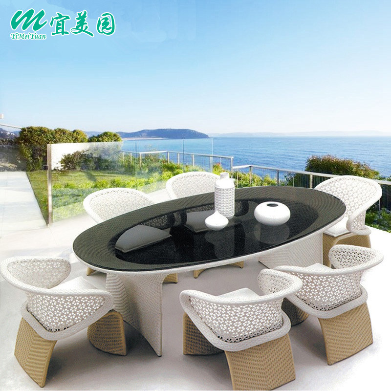 Outdoor tables and chairs combined creative backVilla garden vine chair three pieces of courtysTermingfurniture designer outdoor