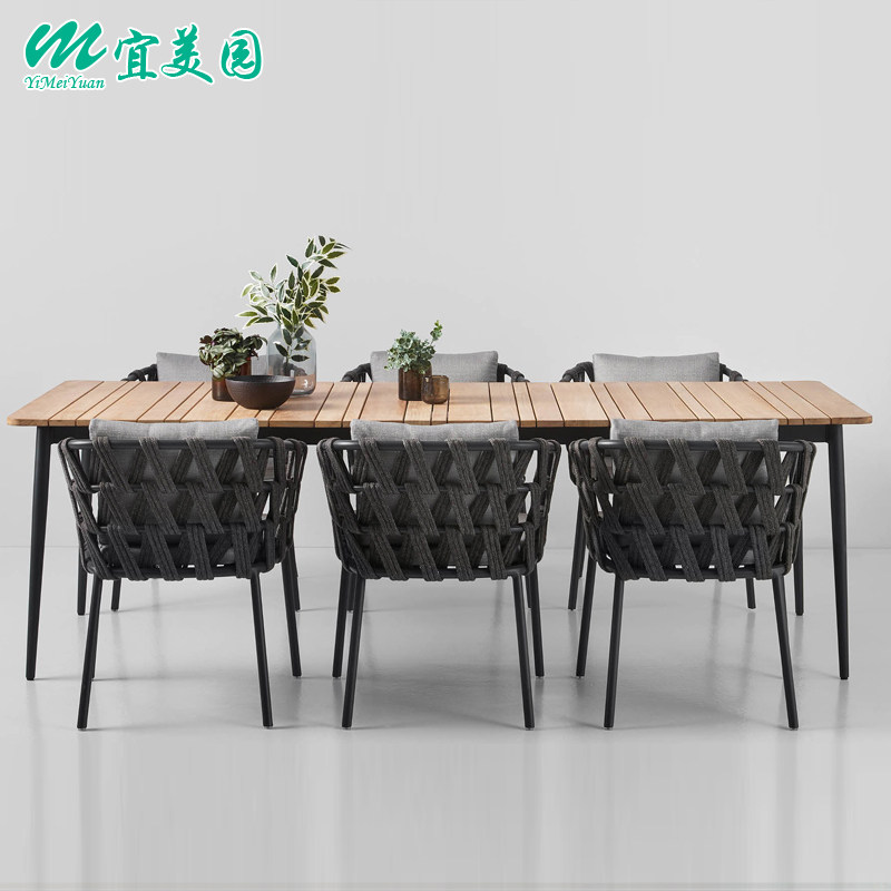 Simple leisure outdoor table and chair courtyard open-air garden outdoor furniture Nordic balcony small rattan chair villa combination