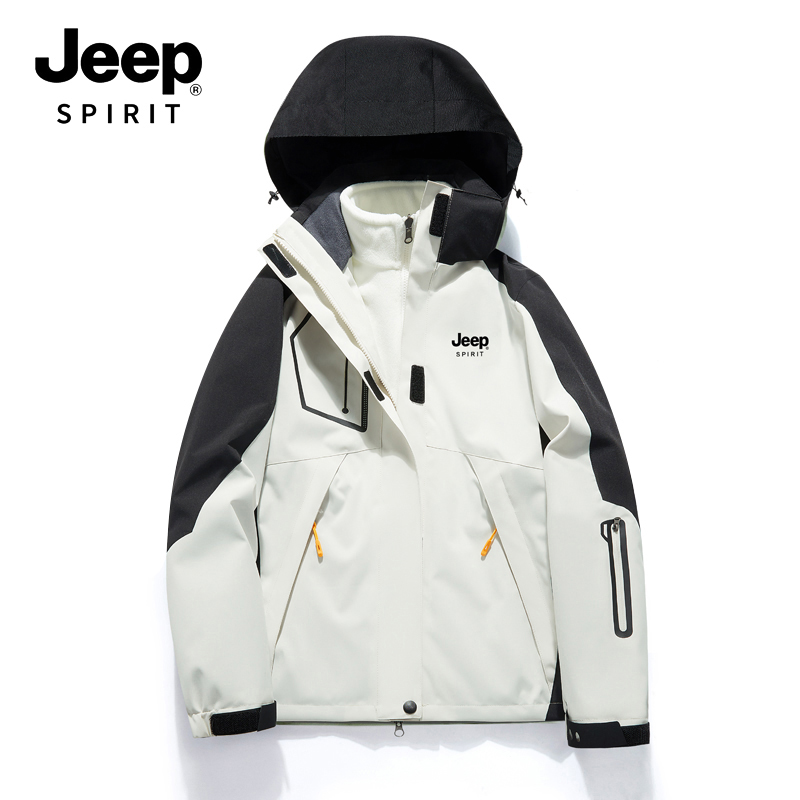 ジープ スピリット ジャケット スリーインワン 男女兼用 トレンド ブランド チーム 作業服 登山 ウインドブレーカー ジャケット