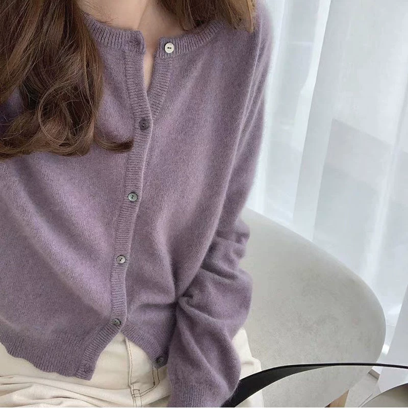 Mùa xuân 2020 mới phong cách Hàn Quốc lỏng ngắn đan áo len nhỏ xếp chồng áo len áo len nữ với áo len thủy triều - Áo len