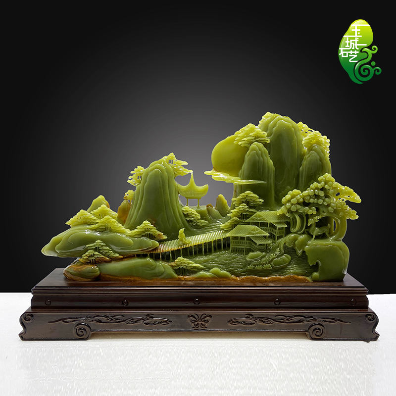 Chinese natural jade landscape ornaments pure handicrafts office living room porch desktop housewarming daily gifts