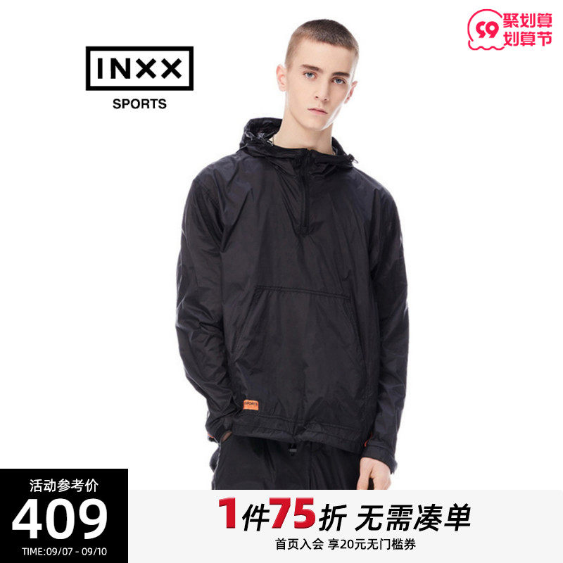 inxx sports tide brand black sports half-open jacket hooded pullover casual top SIA2140093