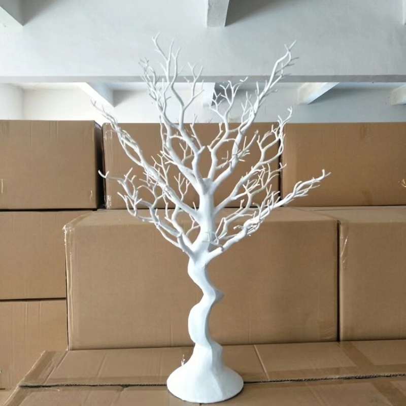 Artificial Decorative Christmas Tree with White Dried Branches, Wish Tree for Indoor Window Display, Floor-Standing Wedding Decoration Tree