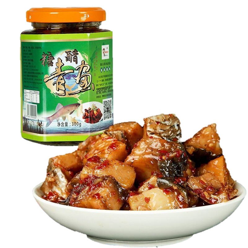 Snail-snail turquoise dry ready-to-eat cooked food fish block snacks spicy fish meat Lower rice sauce Vegetable Fish Block Specii 300g