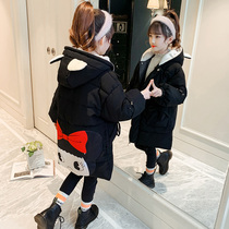 Girls cotton clothes autumn and winter clothes plus velvet 2021 New thick Pike clothes big children foreign-style cotton clothes childrens down padded jacket