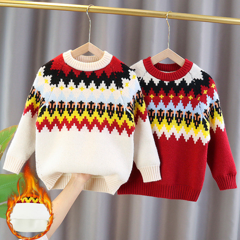 Girls pullover sweater 2021 new autumn and winter children's clothing women's bottoming shirt thickened children's Korean version of sweater sweater